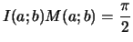 $\displaystyle I(a;b)M(a;b)=\frac{\pi}{2}
$