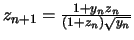 $ z_{n+1} = \frac{1+y_n z_n}{(1+z_n)\sqrt{y_n}}$
